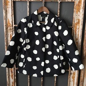 Talbots Flared Crop  Jacket Black & Cream Size 10